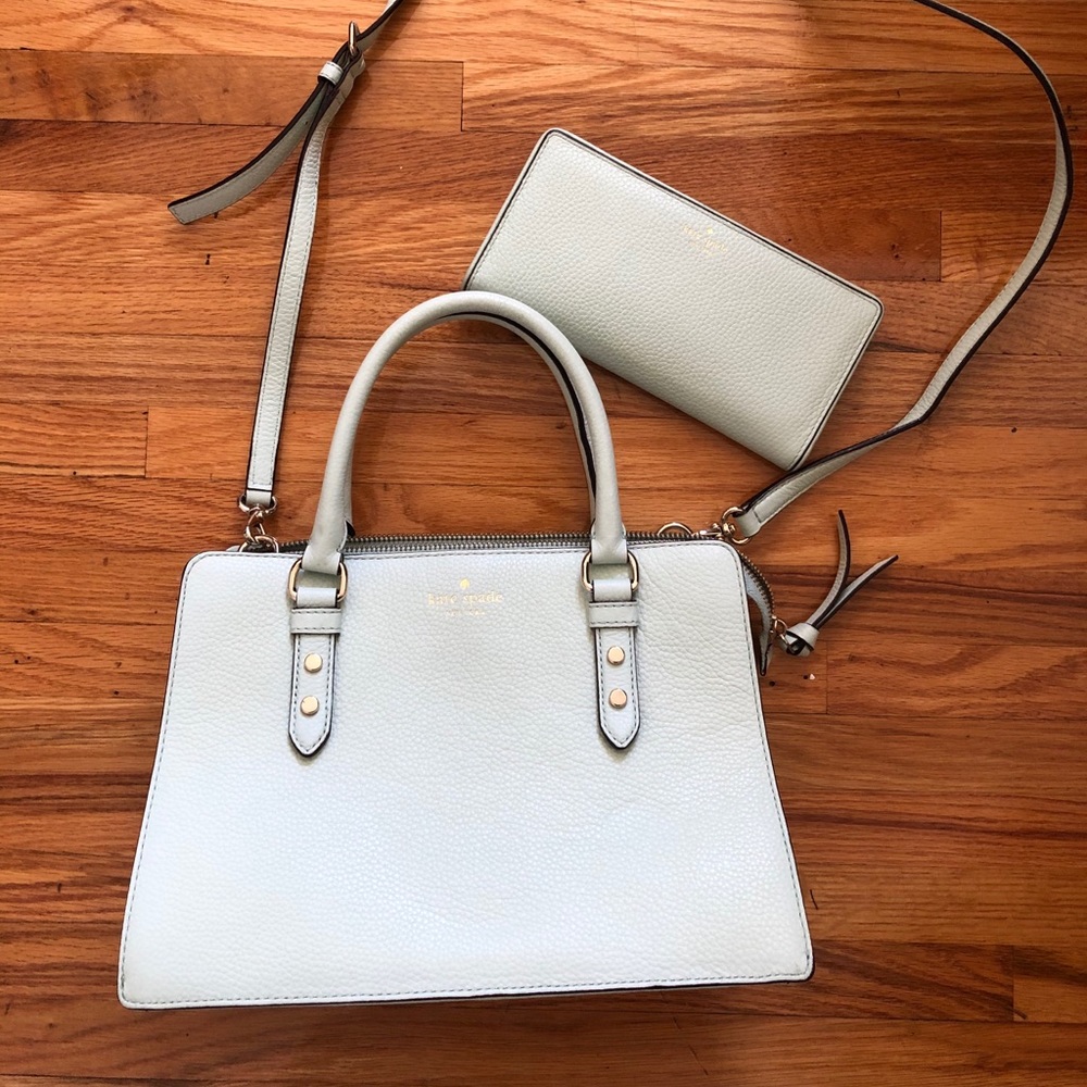 Kate Spade Leather Mint Green Bag with Wallet